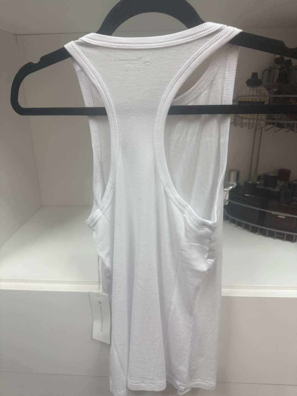 AG ORSO White Ribbed Racerback Tank Top - Picture 5 of 5